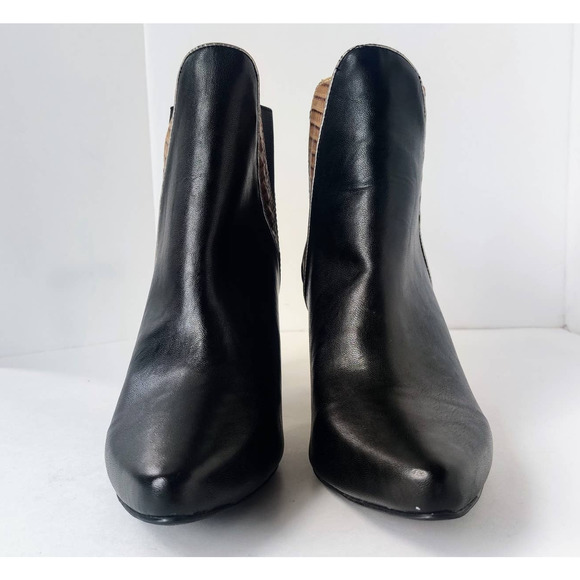 MARK Black Faux Leather Heeled Ankle Boots 10 - Picture 3 of 9